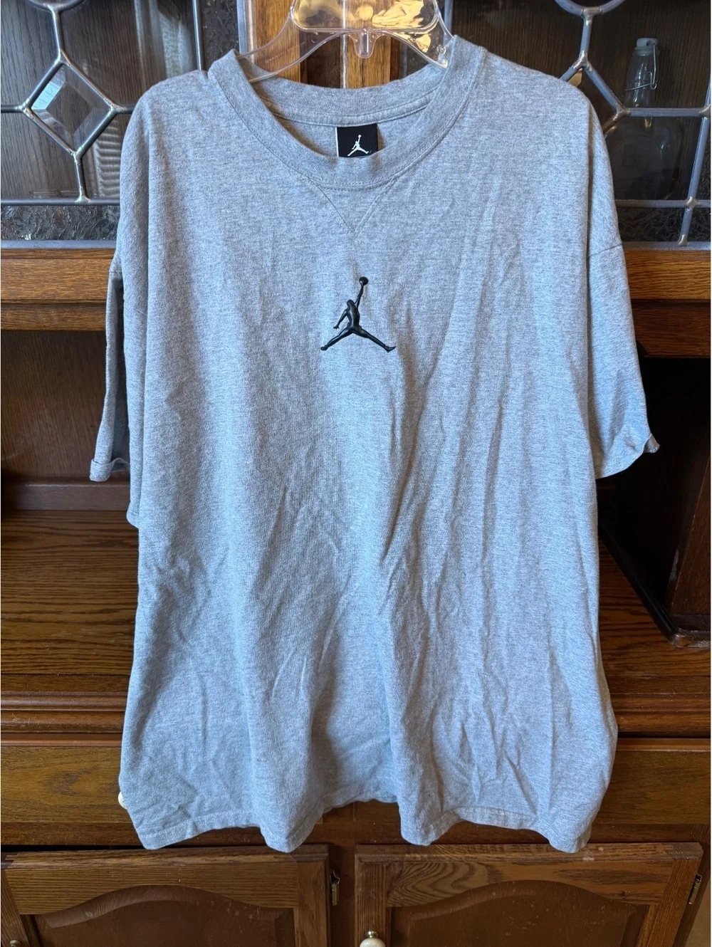 Jordan Jumpman Logo T-Shirt Men’s XL Heather Grey Tonal Black Logo